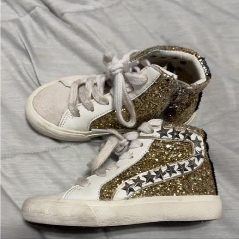 Vintage Havana Gold Glitter Toddler High-Top Shoes